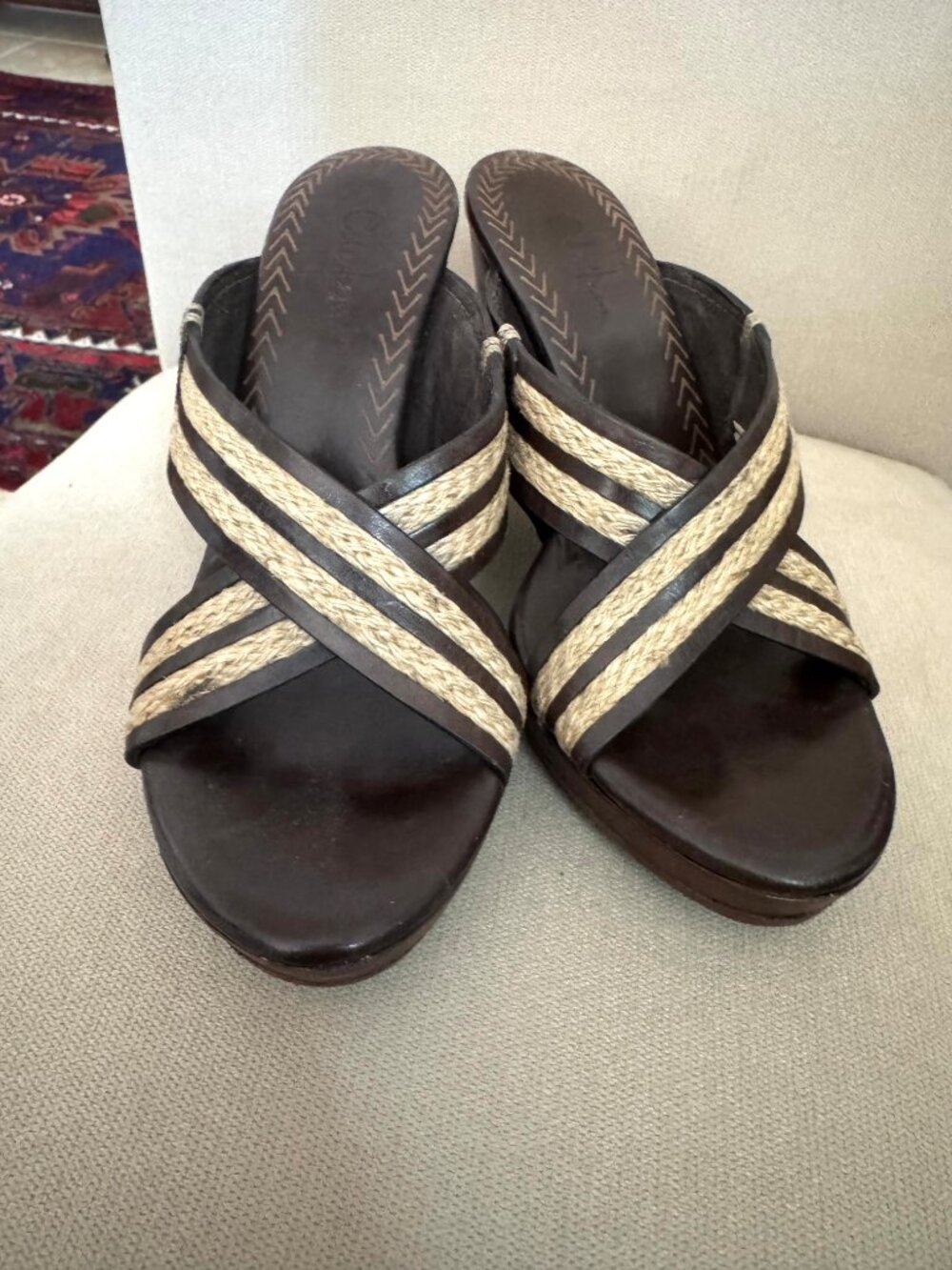 Cole‎ Haan Womens Skylar Slide Open-Toe Cross Straps Sandals Heels SZ 6.5 - Picture 4 of 13